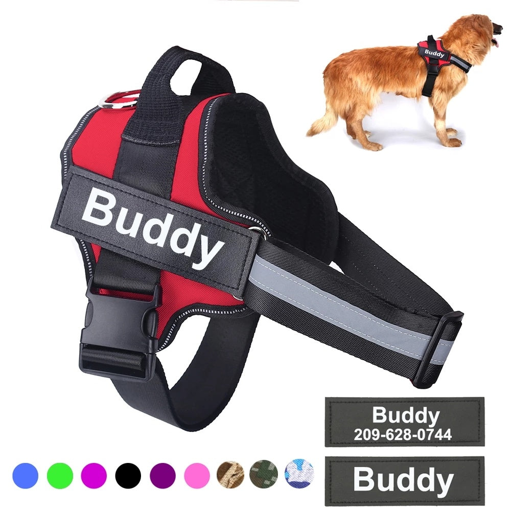 Luxury Personalized No-Pull Dog Harness – Reflective & Adjustable