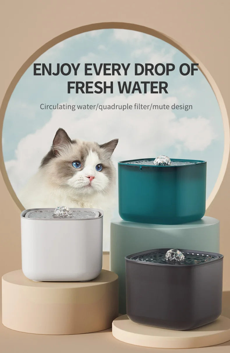 Automatic Cat Water Fountain 3L – Fresh & Clean Hydration for Pets