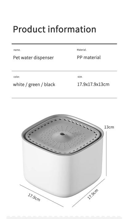 Automatic Cat Water Fountain 3L – Fresh & Clean Hydration for Pets